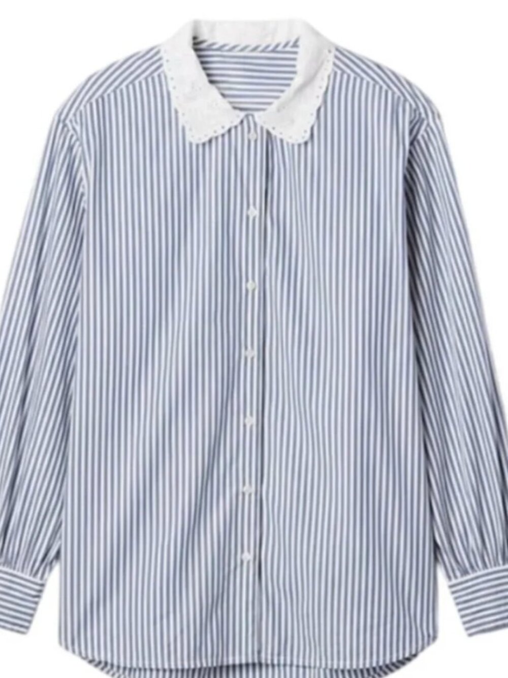DOEN + Gap Collab striped shirt eyelet collar medium